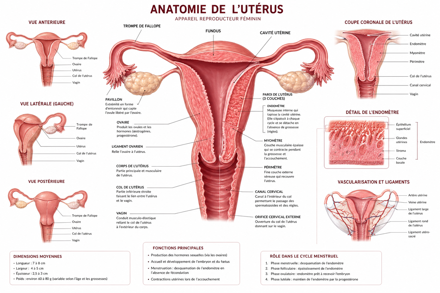Infographie Better Call Coach diète expliquant l'anatomie de l'utérus